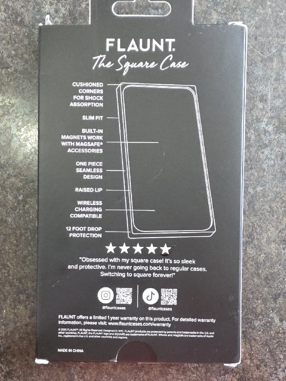 SQUARE by FLAUNT Tortoiseshell iPhone 17 Pro Case - Cream & Black - Picture 2 of 2